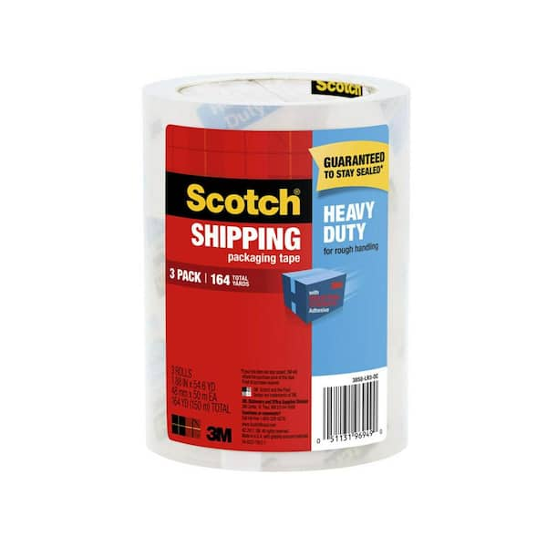 Scotch 1.88 in. x 54.6 yds. Heavy Duty Shipping Packaging Tape (3-Pack)  3850-LR3-DC - The Home Depot