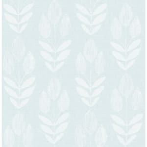 Garland Light Blue Block Tulip Paper Strippable Wallpaper (Covers 56.4 sq. ft.)