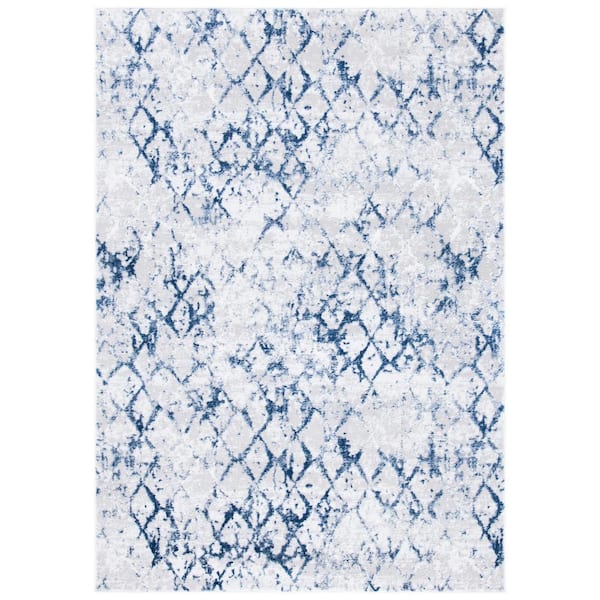 SAFAVIEH Amelia Gray/Navy 5 ft. x 8 ft. Abstract Diamond Area Rug