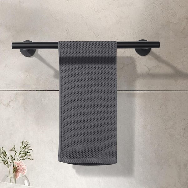 16 in. Wall Mounted Towel Bar Hardware Accessory in Matte Black