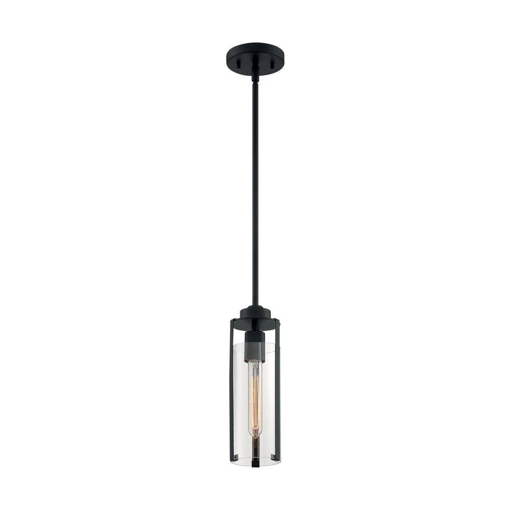 Marina Modern Mini Pendant Light in Matte Black with Clear Glass