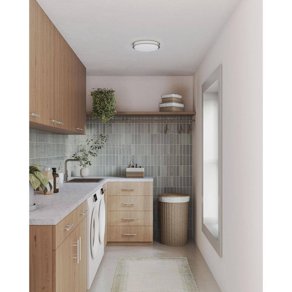 Brushed Nickel Modern LED Flush Mount with Acrylic Shade