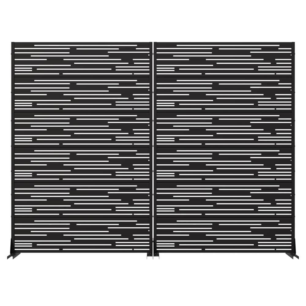 72 in. H x 47 in. W Outdoor Black Galvanized Steel Decorative Garden Fence Privacy Screen (2-Pack) price history on PriceWatchPro