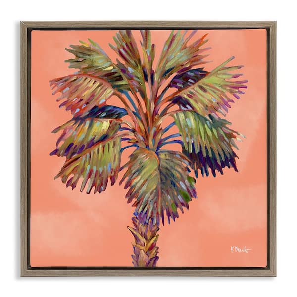 Stupell Industries Bondi Beach Palm by Paul Brent Brown Floater Frame Nature Graphic Art Print 25 in. x 25 in.