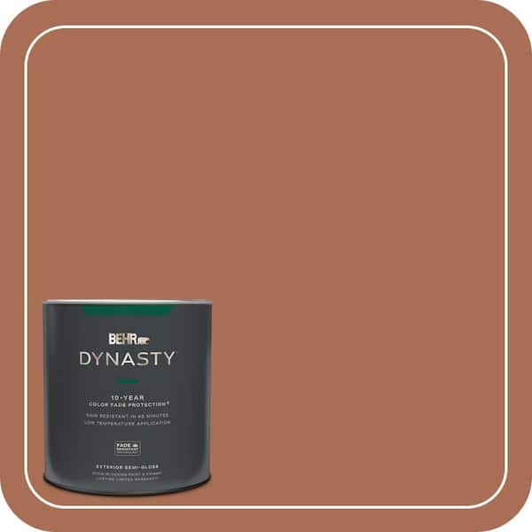 BEHR DYNASTY 1 qt. #MQ1-28 Orange Flambe Semi-Gloss Exterior Stain-Blocking Paint & Primer