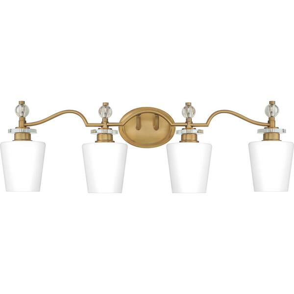 Quoizel Hollister 4-Light Weathered Brass Vanity Light