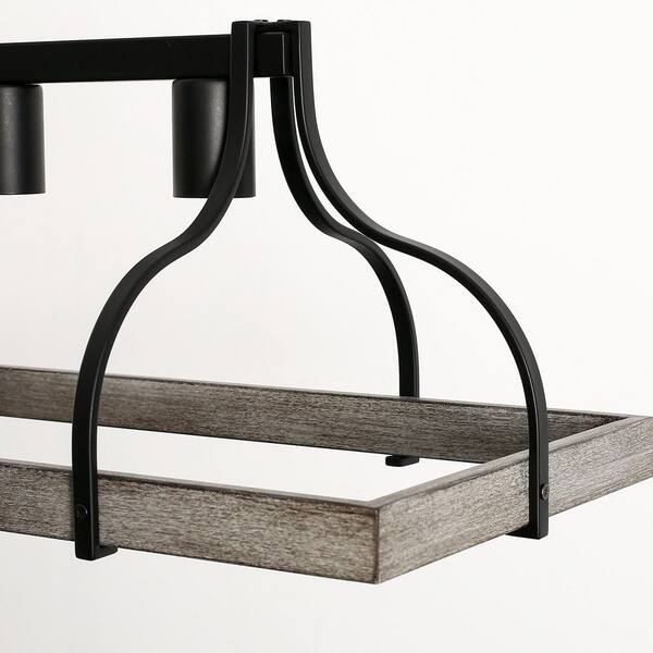 Emeritpro 5-Lights Rustic Wood Gray Chandelier Kitchen Island