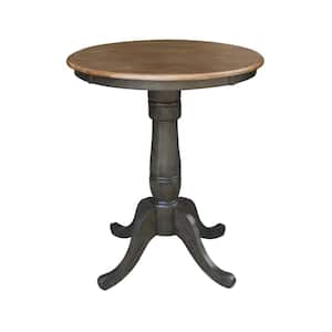Hickory/Coal 30 in. Round Solid Wood Dining Table