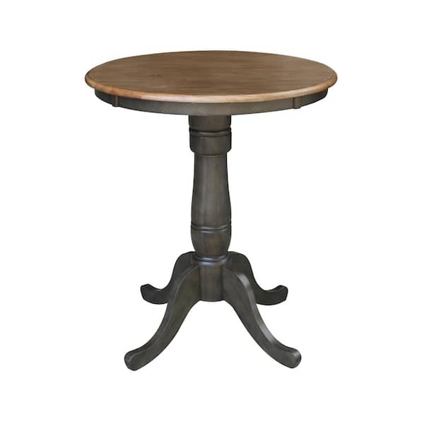 International Concepts Hickory/Coal 30 in. Round Solid Wood Dining Table
