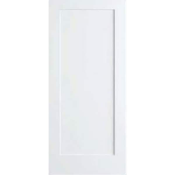 Kimberly Bay 24 in. x 80 in. White 1-Panel Shaker Solid Core Wood Interior Door Slab