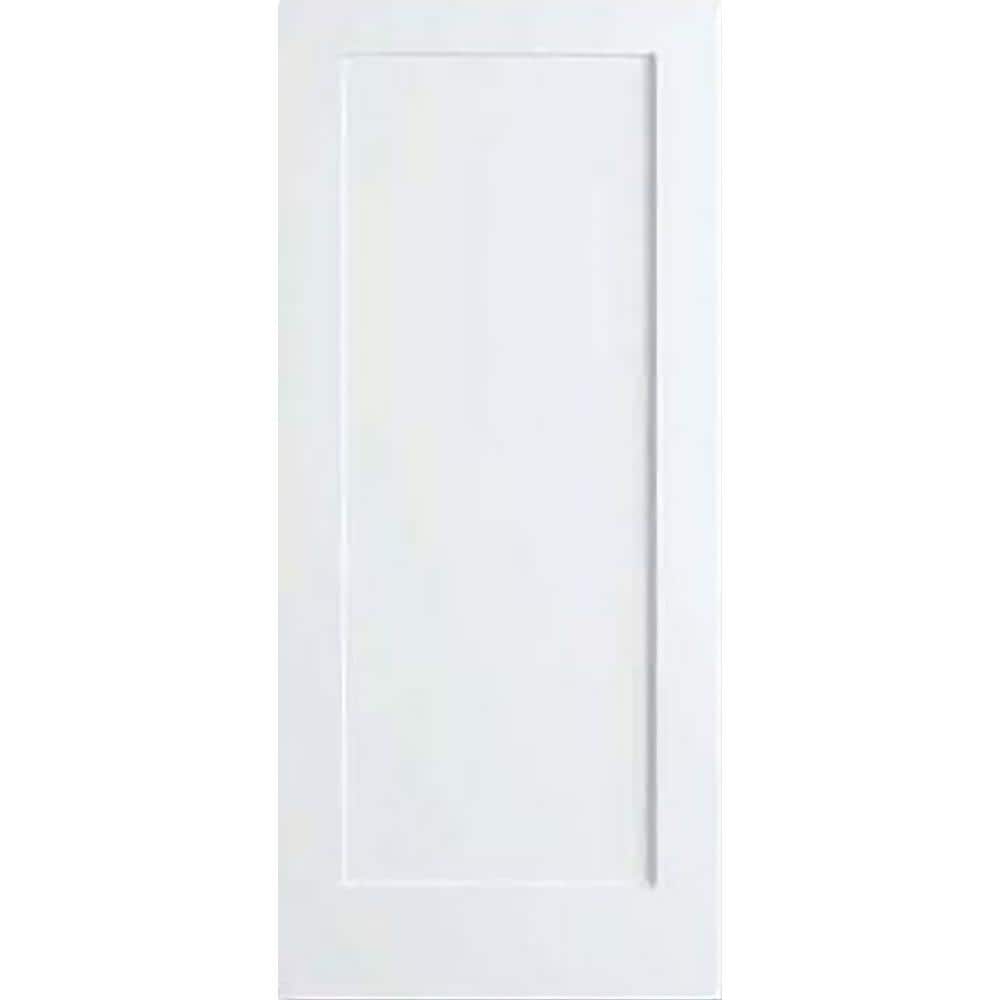 Primed White Solid Wood Shaker Panel Door 32" x 80"