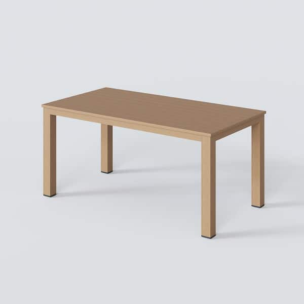 SUNVIVI Light Wood Tone Aluminum Outdoor Dining Tables