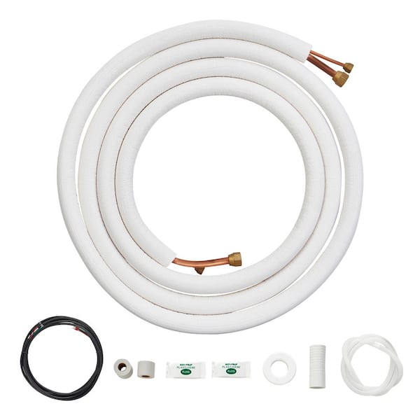 VEVOR 16 ft. Mini Split Line Set 1/4 in. and 1/2 in. O.D Copper Pipes Tubing and Triple-Layer Insulation for Air Conditioning