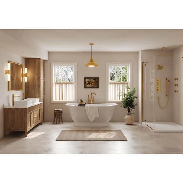 EVERSTEIN 15-Spray Patterns 16 and 6 in. Ceiling Mount Dual Shower