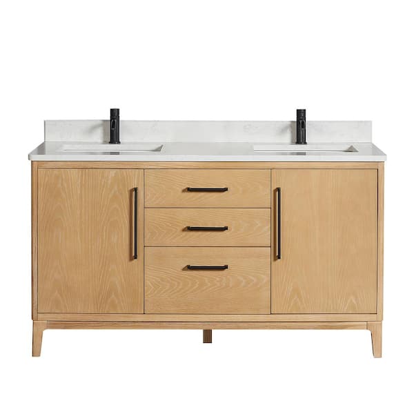 ROSWELL Gara 60 in.W x 22 in.D x 33.9 in.H Double Sink Bath Vanity in ...