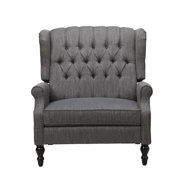 Noble House Apaloosa Charcoal Fabric Tufted Recliner