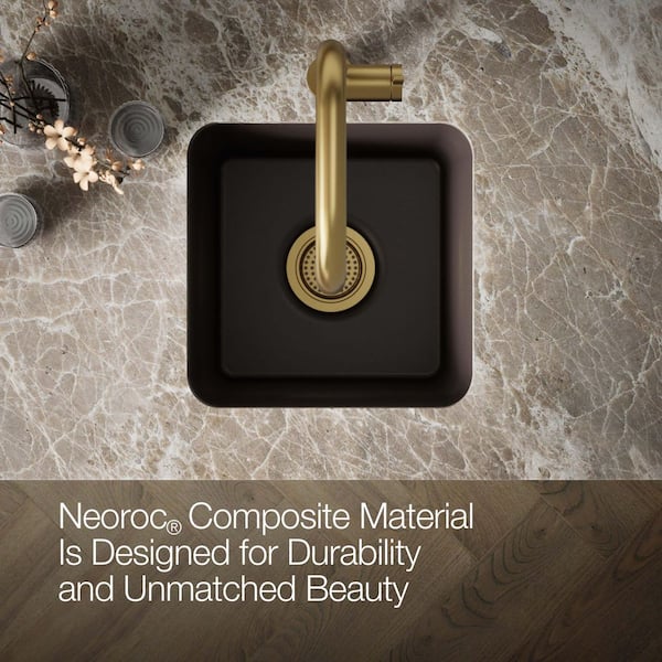 KOHLER Cairn Matte Brown Granite Composite 16 in. Undermount Bar