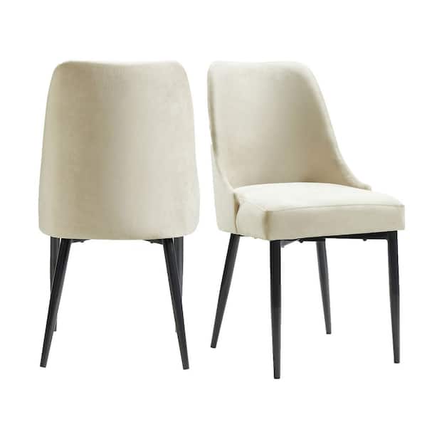 Picket House Furnishings Mardelle Cream Velvet Dining Chair (Set of 2)