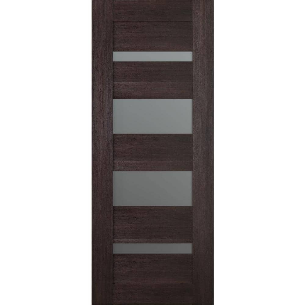 Vona 07-01 18 in. x 84 in. No Bore 5-Lite Frosted Glass Veralinga Oak Wood Solid Composite Core Interior Door Slab price history on PriceWatchPro