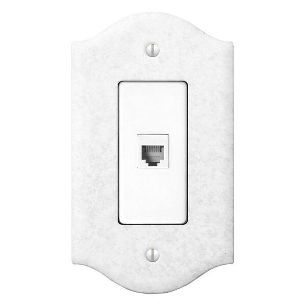 Creative Accents 1 Gang Toggle Steel Phone Jack Decorative Wall Plate - Satin Silver