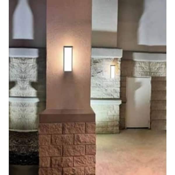 ALTUS LED Black Wall Sconce 22 Watt 2640 Lumens Adj CCT 3000K-5000K Built In Photocell On/Off Switch 120-277Vac