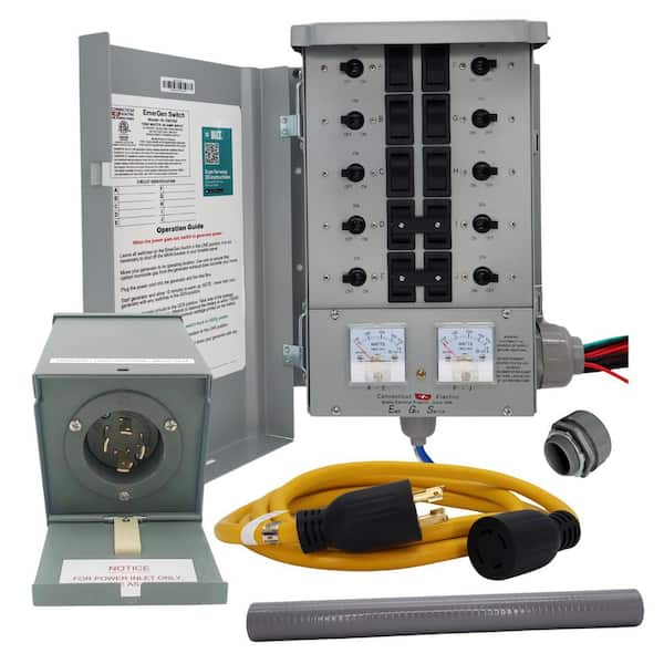 30 Amp 10-Circuits G2 Manual Transfer Switch Kit with 30 Amp Inlet and 10 ft. Cord