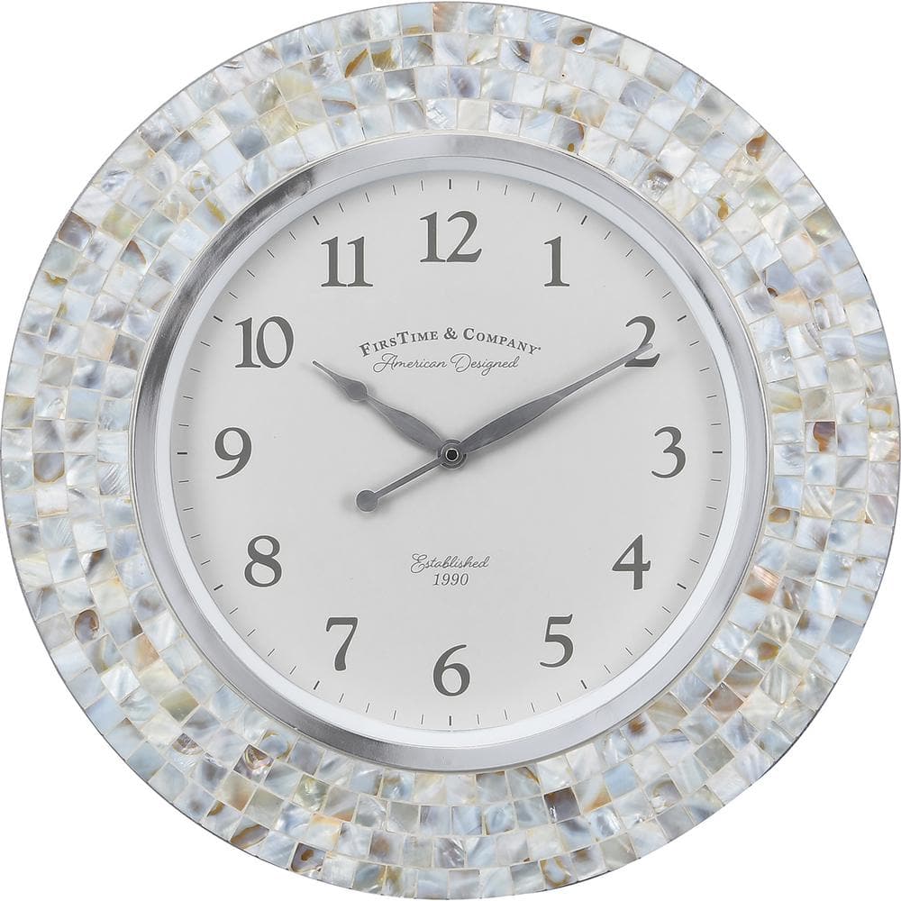 FirsTime & Co. Vivien Ivory Pearl Mosaic Clock 31152 - The Home Depot