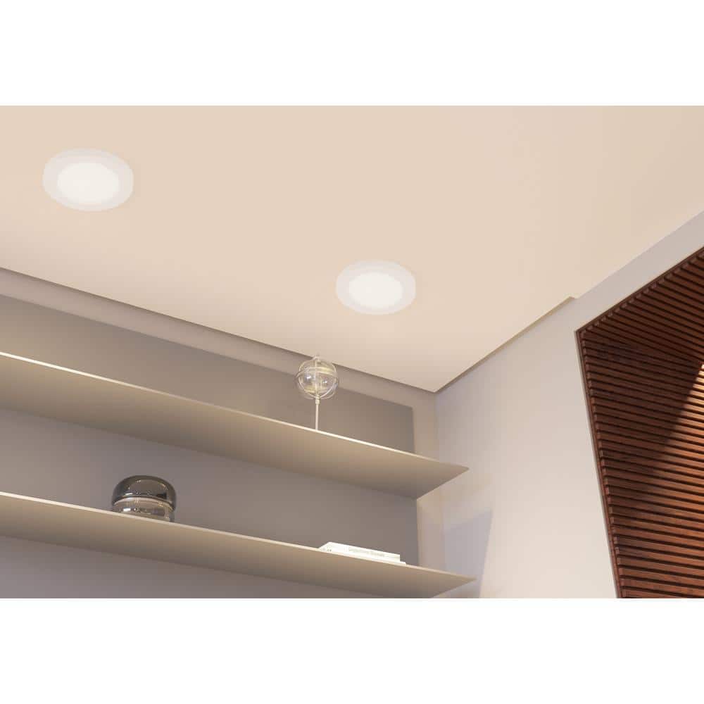 White Glass LED Flush Mount Ceiling Light