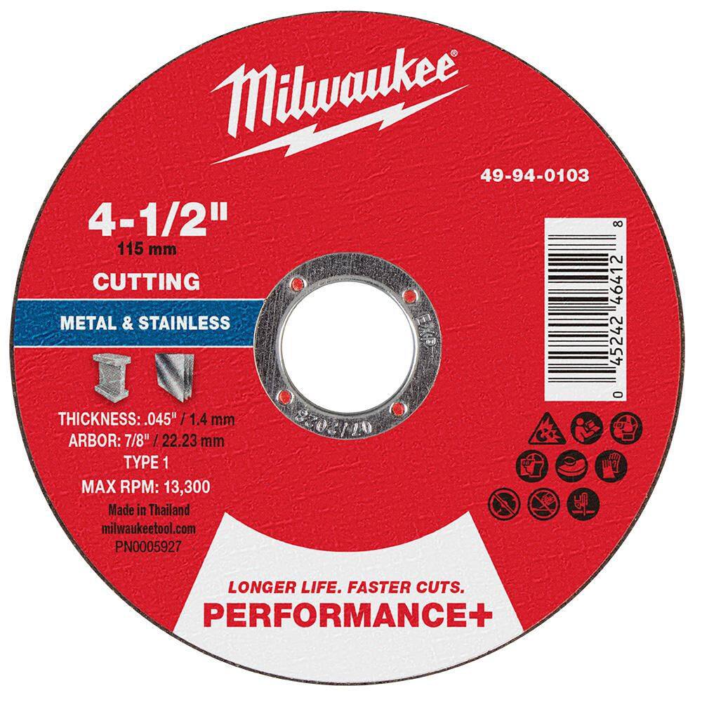4-1/2 in. x .045 in. x 7/8 in. Performance Plus Metal Cut Off Wheel - Type 1 price history on PriceWatchPro