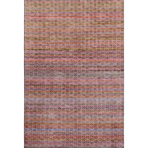 Mayfield Premium Machine Washable Abstract AMF2155 Pink 3 ft. x 5 ft. Area Rug