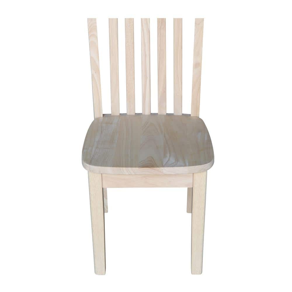 Eco-Friendly Traditional Parawood Mission Kids' Chairs, Unfinished - Set of 2