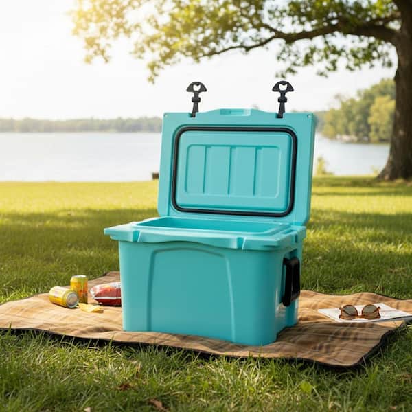 25QT Turquoise Insulated Hard Cooler, 5-Day Ice Retention for