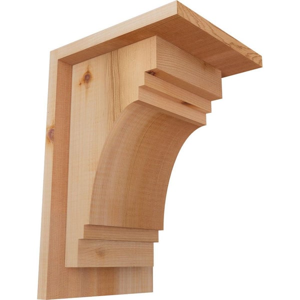 Ekena Millwork 7-1/2 in. x 8 in. x 12 in. Western Red Cedar Pescadero Smooth Corbel with Backplate