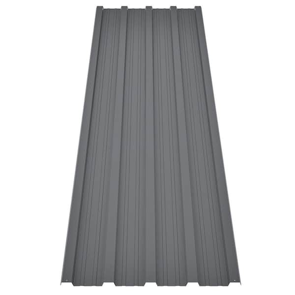 16.77 in. x 73.23 in. Gray Galvanized Metal Roof Panels Hardware Roofing Sheets (15-Pieces)