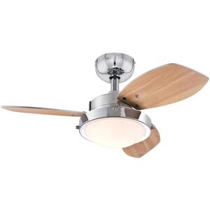 30 in. Integrated LED Indoor Wengue Chrome Reversible Ceiling Fan