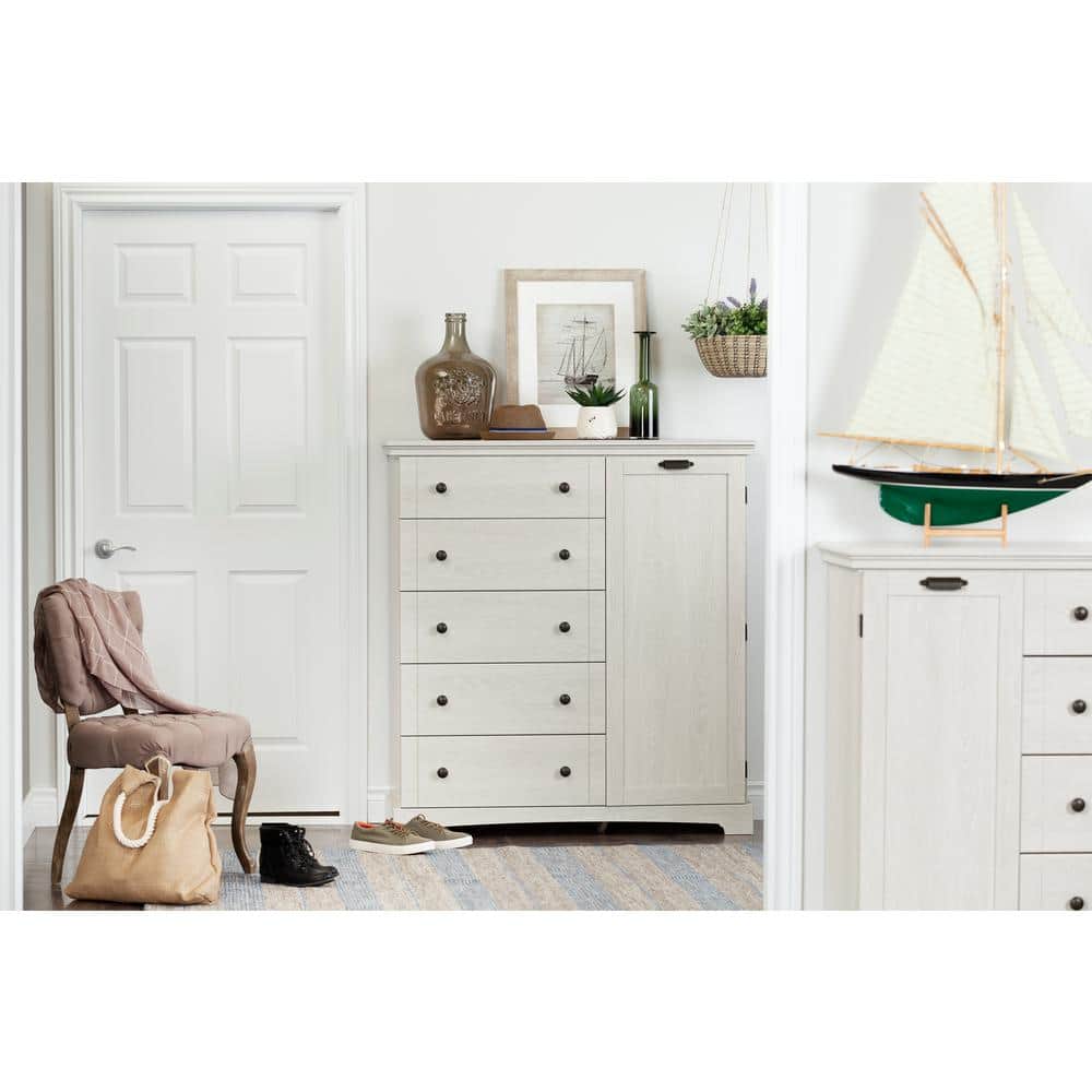 Winter Oak Cottage 5-Drawer Combo Dresser