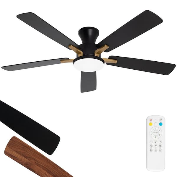 raccroc 52 in. Redwood Indoor Outdoor 3-Blade LED Ceiling Fan with 1-Light and Remote Control
