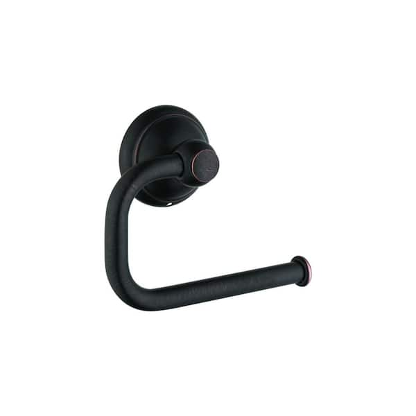 C Wall-Mounted Single Post Toilet Paper Holder in Rubbed Bronze