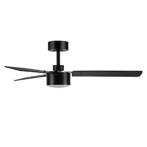 Tyrone 48 in. Integrated LED Indoor Black Ceiling Fan in 2-Packs with Light and Remote Control Included