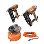 Husky 12 Gal. Portable Electric Air Compressor and 2-in-1 Brad Nailer ...