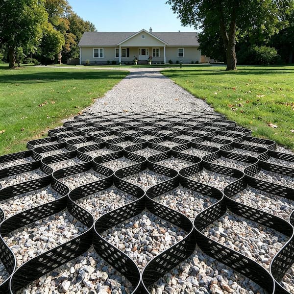 10 ft. x 16.5 ft. x 2 in.Plastic Ground Pavers Geo Grid for Parking Lots, Lawn Stabilization and Sidewalk Reinforcement