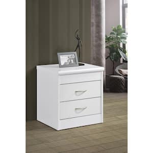 2-Drawer Nightstand in White