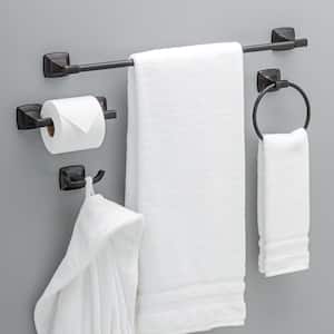 Portwood 4-Piece Bath Hardware Set with 24 in. Towel Bar, Toilet Paper Holder, Towel Ring, Towel Hook in Venetian Bronze