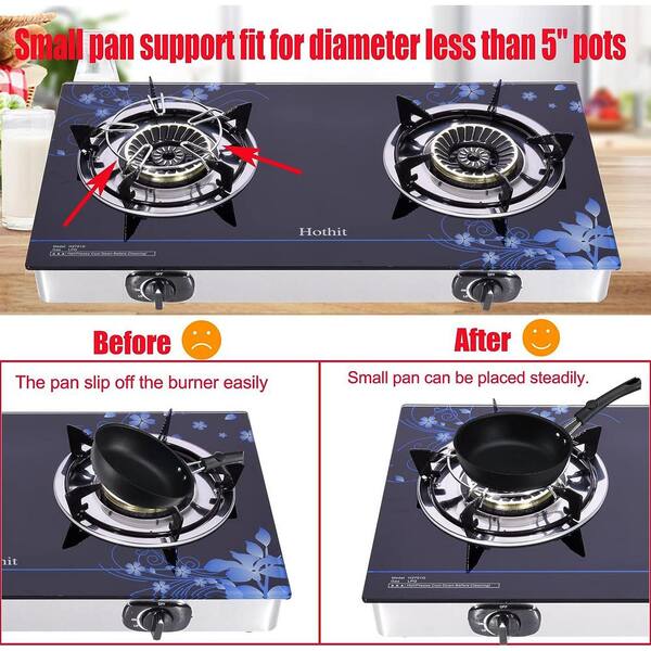 Dual Burner Gas Countertop Stove, Built-in Gas Cooktop, Black Tempered  Glass Gas Stovetop 2 Burner for Home Kitchen Rvs Apartments