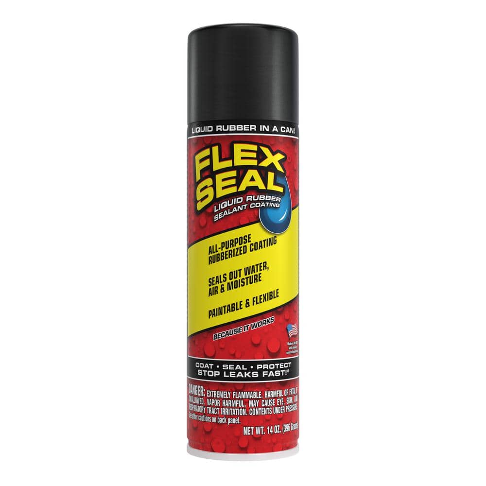 FLEX SEAL FAMILY OF PRODUCTS Flex Seal Black 14 oz. Aerosol Liquid Rubber Sealant Coating Spray