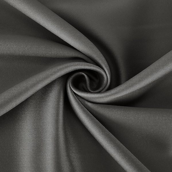 Heavy Luxe Matte Satin Fabric Black, by the yard