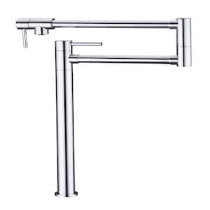 Deck Mounted Pot Filler Faucet with 360° Rotation in Polished Chrome