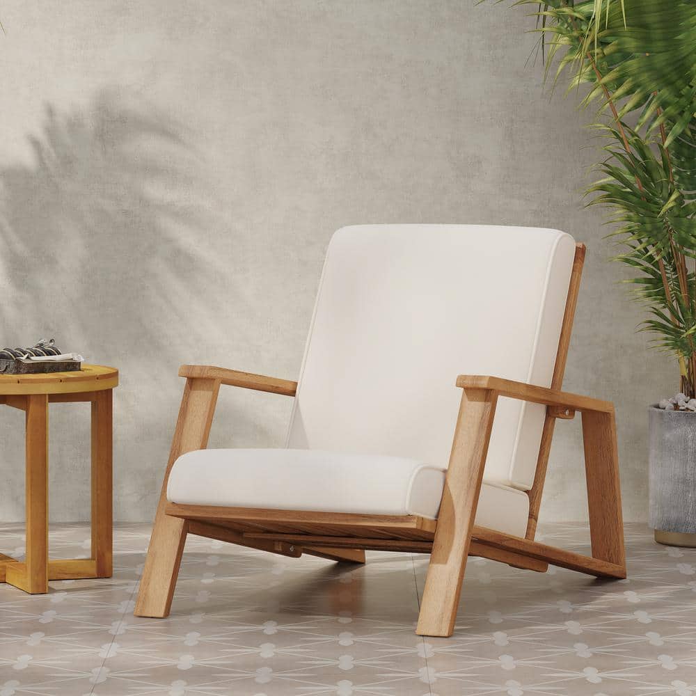 Outdoor Acacia Wood Adirondack Chair with Weather-Resistant Cushions for Pa
