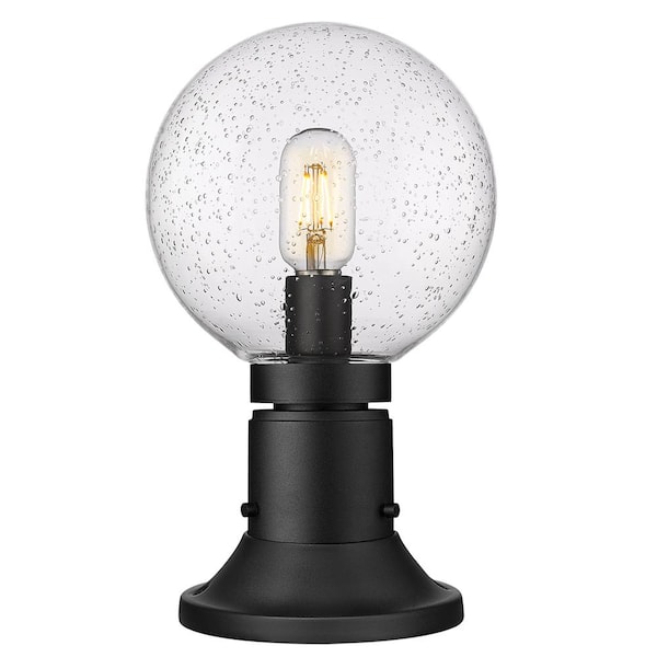 Unbranded Laurent 13 .5 In. 1-Light Black Aluminum Hardwired Outdoor Weather Resistant Pier Mount Light with no Bulb Included
