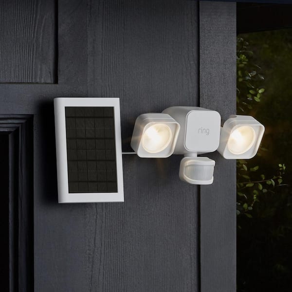 Ring Smart Lighting White Motion Activated Outdoor Integrated LED Flood Light 